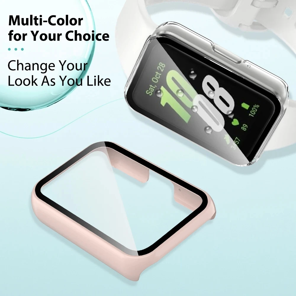Case+Glass for Samsung Galaxy Fit 3 Case Anti-scratch pc Bumper Screen Protector Cover for Samsung Galaxy Fit3 Accessories