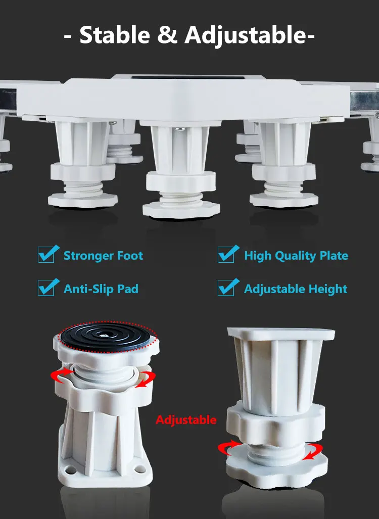 steel raise refrigerator rack custom multifunctional movable fridge mobile wheels adjustable stand washing machine base plate