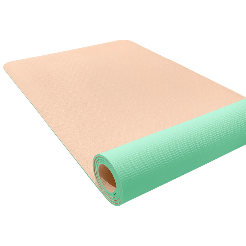 Eco Friendly Durable  Organic Custom Logo Print Tpe Yoga MatCheap Thick Fitness Foldable Travel Exercise Yoga Mat