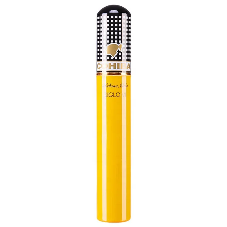 
custom logo printed aluminum cigar tube with screw cap metal packaging 