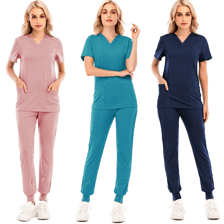 Wholesale Print Logo Scrub Clothing Set Vendors Custom Women Medical Hospital Scrubs Dental Clinic Nursing Scrubs Uniforms Set