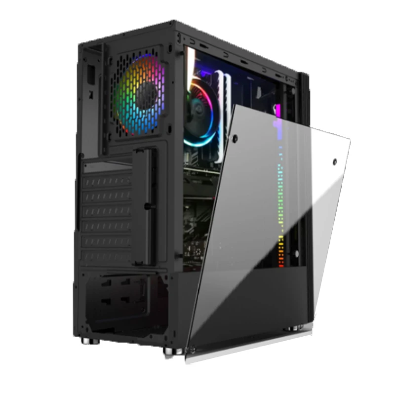 Led gaming pc case computer pc case Rainbow Case for sale