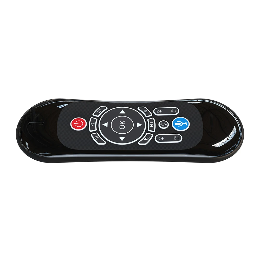 Custom Logo T 120 Air Mouse with 7 Color Backlight Support Voice Search Motion Sensing and IR Learning Remote Control