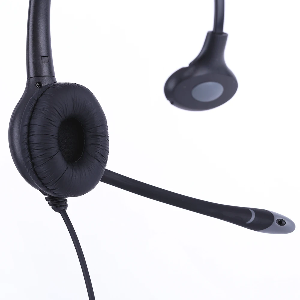 Monaural Call center telephone headset with Plantronics QD connecting with USB, RJ11, DC2.5,3.5 cable optional