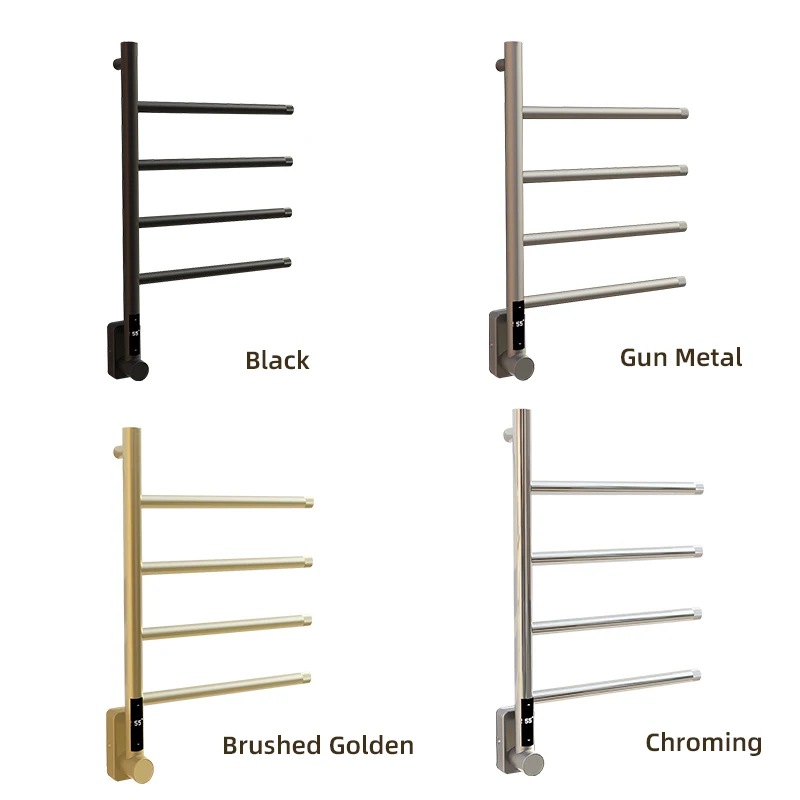 304 Stainless Steel Electric Towel Rack with Timer Smart Temperature Control 3-5-bar Rails Towel Warmer