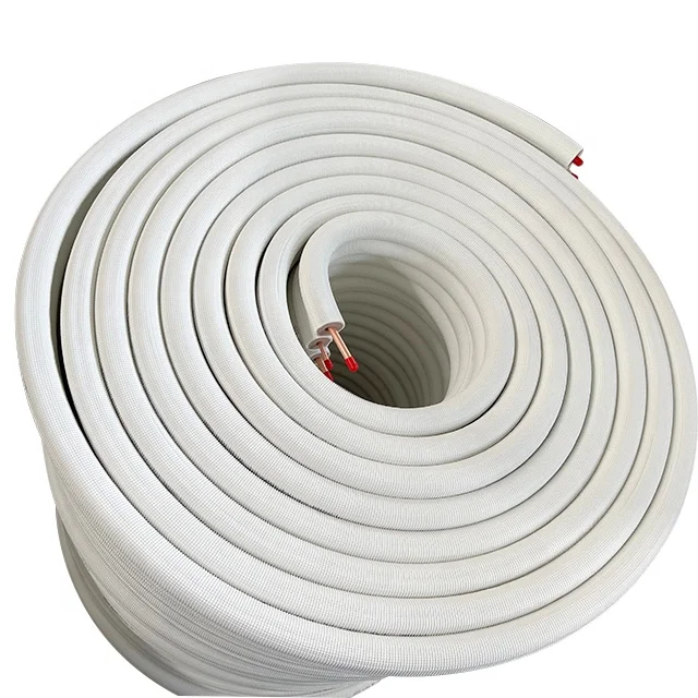 Hvac Line Sets White Pe Insulation Copper Pipe Copper Coil Tube