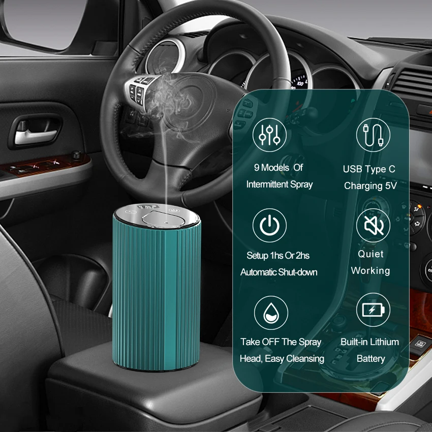2023 роскошный новый портативный автомобильный беспроводной Usb Перезаряжаемый Электрический мини ультразвуковой распылитель эфирного масла без воды аромадиффузор