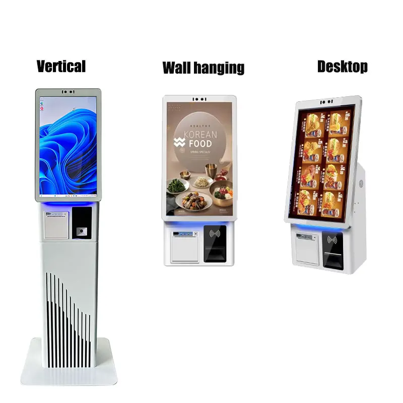 Crtly 21.5inch self service touch screen tabletop windows 11 kiosk machine supermarket shop ordering checkout self payment kiosk
