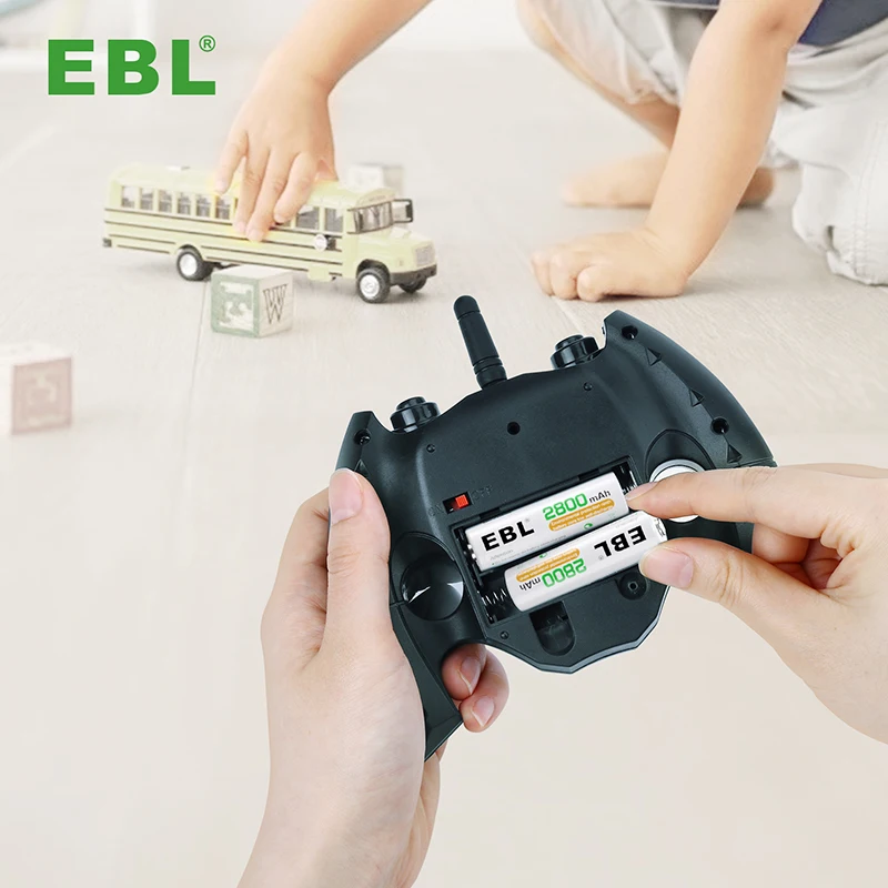 4Pieces EBL Best Rechargeable AA Battery 1.2V 2800mAh NI-MH Batteries For Flash Light 4 Pack