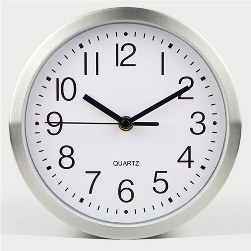 Modern Kitchen Custom Decor Sublimation Battery Operated quartz metal frame round wall clock For Home Pendule