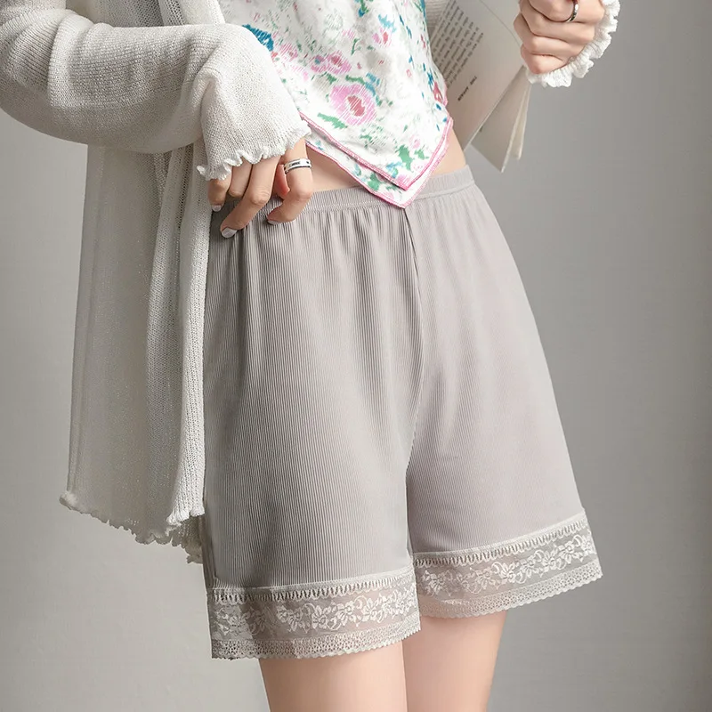 women seamless underwear Summer close-fitting breathable boxer shorts for ladies thin lace Anti-light safety pants