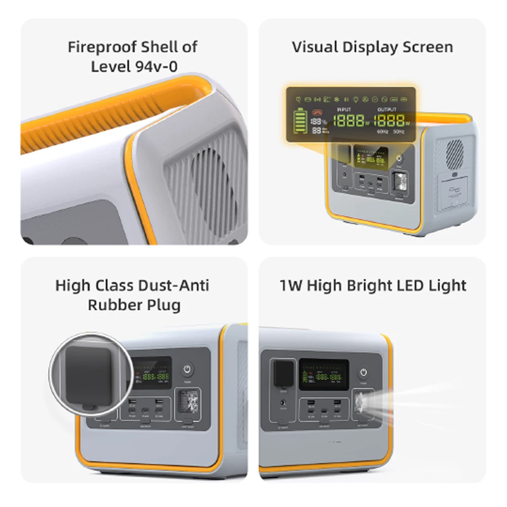 YIWEI MSO8 Portable 800W Power Station 220V Battery Supply with MPPT Solar Panel Ac Power Station