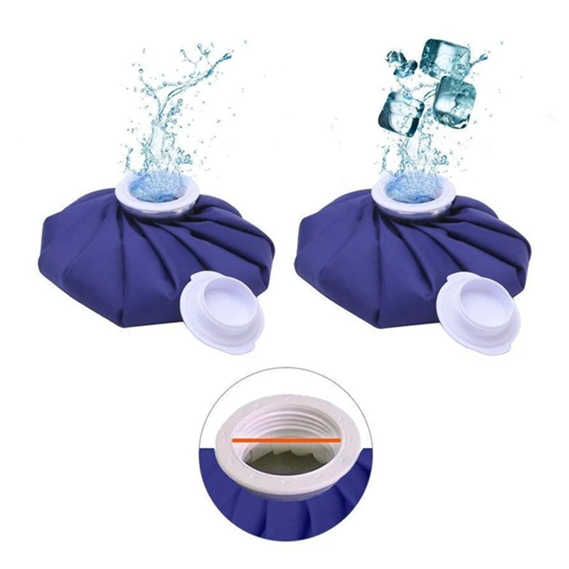 
Blue Cooling PVC Reusable Freeze Ice Bag Hot Water Bottle Cap Cooling Ice Pack for Injuries 