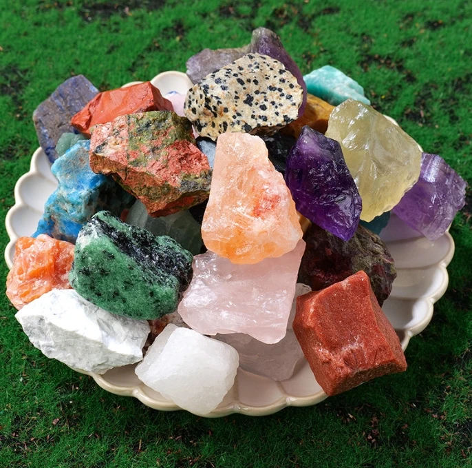 Crystal raw stone diffuser aromatherapy stone powder white purple yellow green large granular stone crystal wholesale