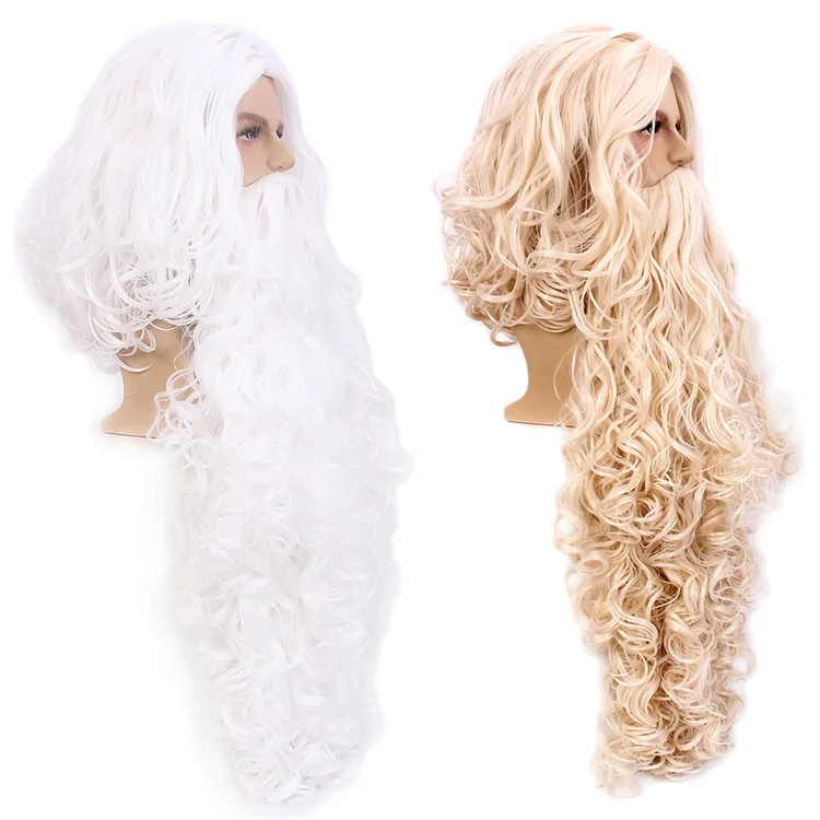 Factory Direct High Quality White Grey Wigs For Santa - Professional Yak Hair Father Christmas Wig