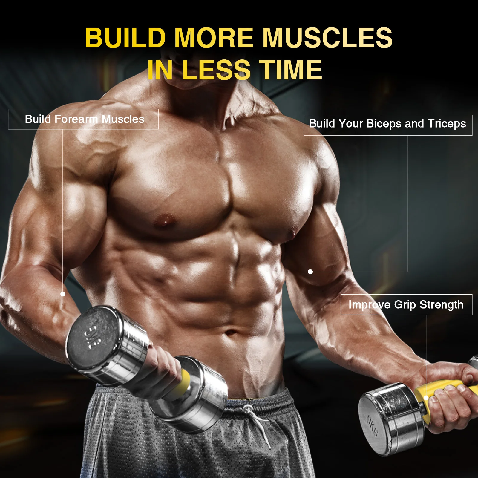 INNSTAR Non-slip Silicone weight lifting Barbell Fat Barbell OVAL GRIPZ