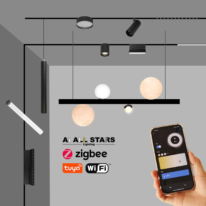 High Quality Grille Light Ultra Narrow Magnetic LED Folding Flood Light  Track Reading Wall Lamp Magnetic Track Rail System