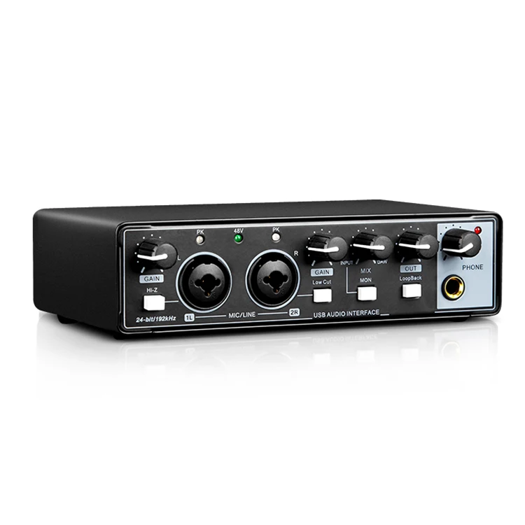 Cheapest OEM Professional 4 Channel Recording Studio Digital USB Audio Interface for PC