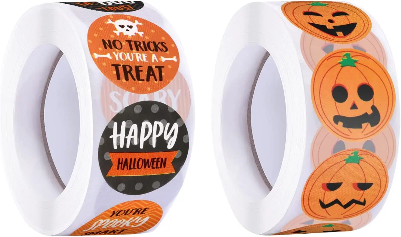 Print label sticker Merry Christmas Happy Halloween Sticker logo label stickers manufacturer