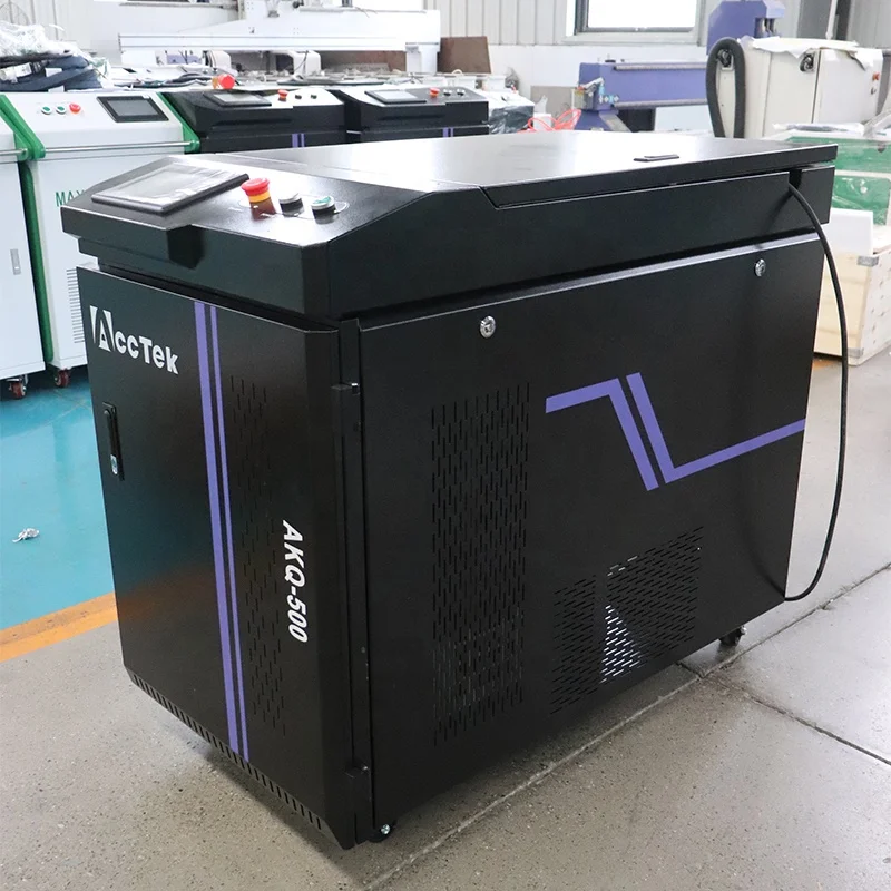 AccTek Portable 500W Pulse Fiber Laser Cleaning Machine 200W Lazer Cleaner 300W Metal Rust Remove Paint Oil Remover