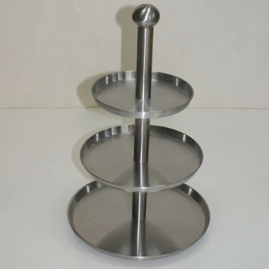 Household Wholesale Factory Direct Multi- Layers Stainless Steel  Snack Rack Food Storage Metal Holder Round Table Metal