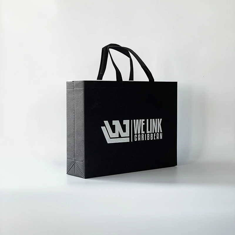 high quality color logo printed grocery promotional and reusable non woven shopping tote bag eco pp laminated non woven bag