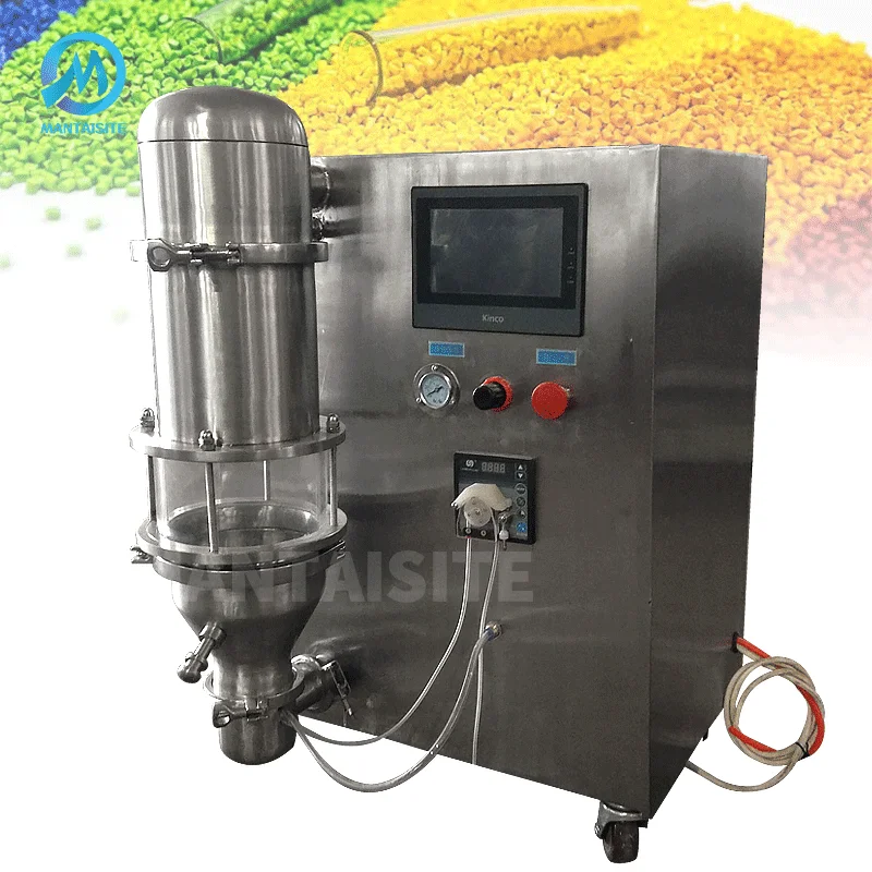 Автоматическая лабораторная небольшая сушилка-распылитель оборудование для кипячения гранулированного покрытия фармацевтическая пищевая машина гранулятора сухого