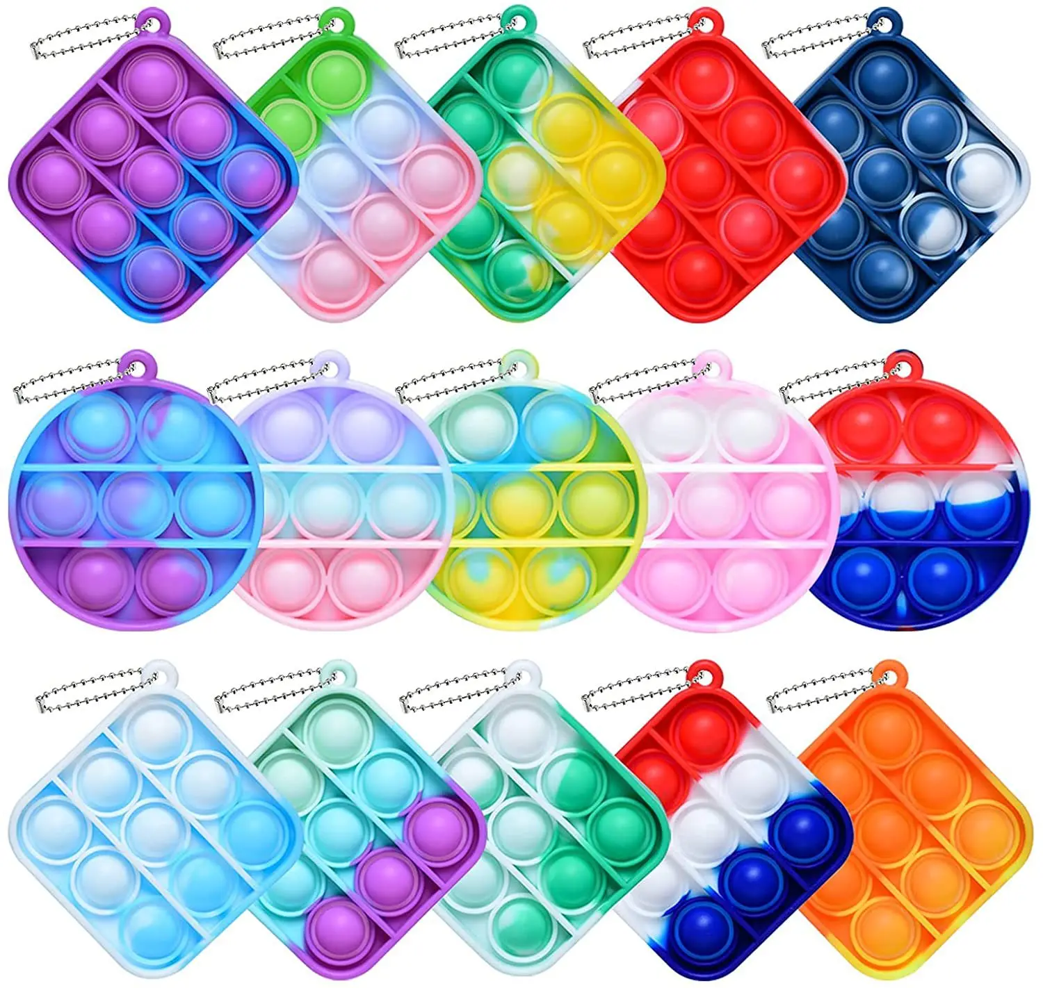 TS9472 Wholesale 2022 New Pop Fidget Toys Set Squeeze Mesh Stress Anti Stress Keychain Popit Fidget Toys
