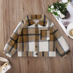 Toddler Kids Baby Girl Princess Winter Autumn Full Sleeve Top Outwear Children Fashion WARM Plaid Jacket Coat 1-8Y