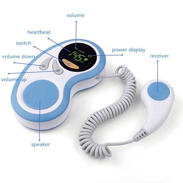 
CE RoHS Portable sonar fetal doppler fetal heart doppler monitor fetal doppler with noise reduction 