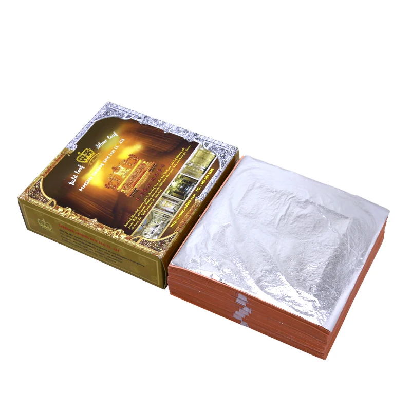High quality 14*14cm Italy silver foil for home decoration arts gilding crafting decoration silver leaf sheets