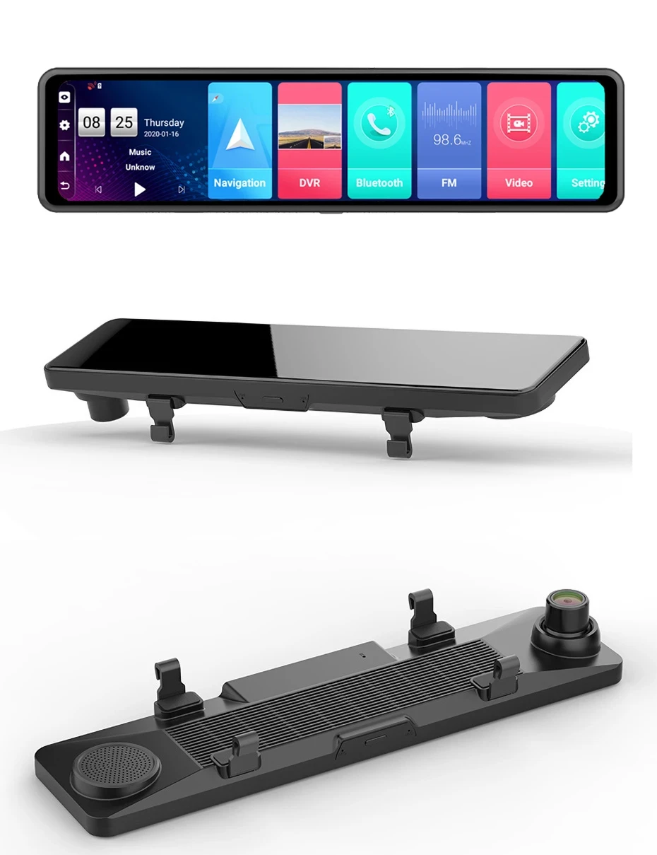 Z70 Android 8.1 2+32G Mirror Car DVR with 1080p Resolution WIFI GPS Navigation 12inch Touch Screen Remote on App 4G Black Box