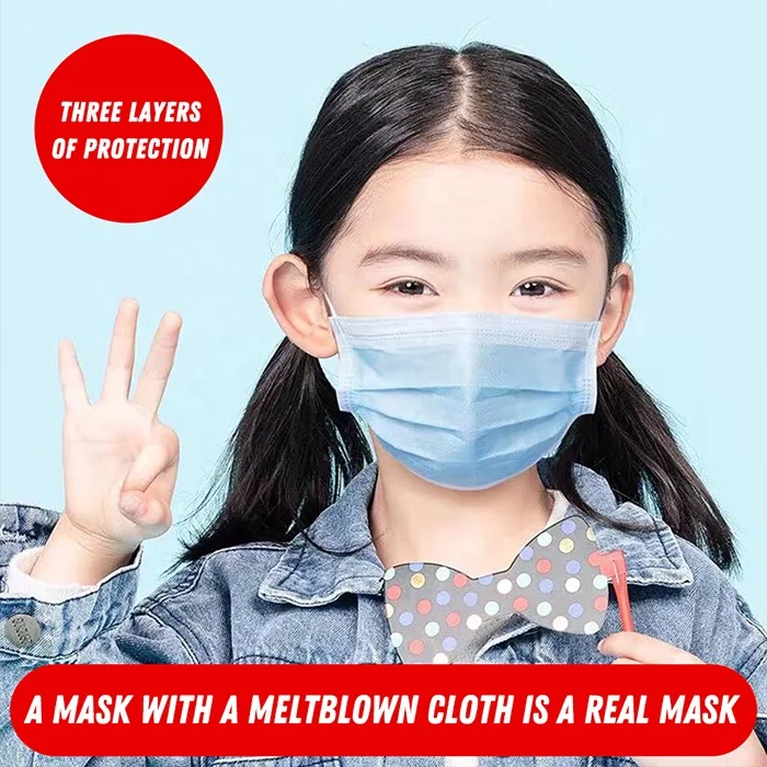 Kids Toddler Disposable Face Mask High Quality 3Ply Non-Woven Face Mask