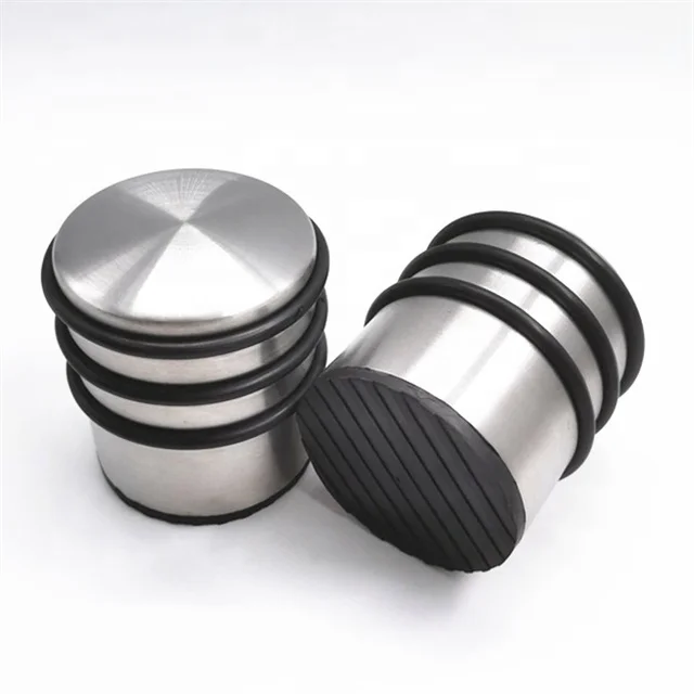 Heavy duty 1.1kgs D73xH83mm stainless steel door stoppers  with rubber rings stopper rubber door stopper security door stop