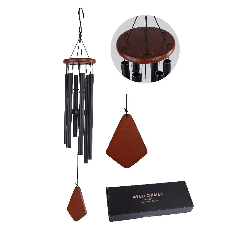 HF 32in wind chime amazon solid wood aluminum pipe memorial Wind Chimes outdoor  Garden decoration gifts