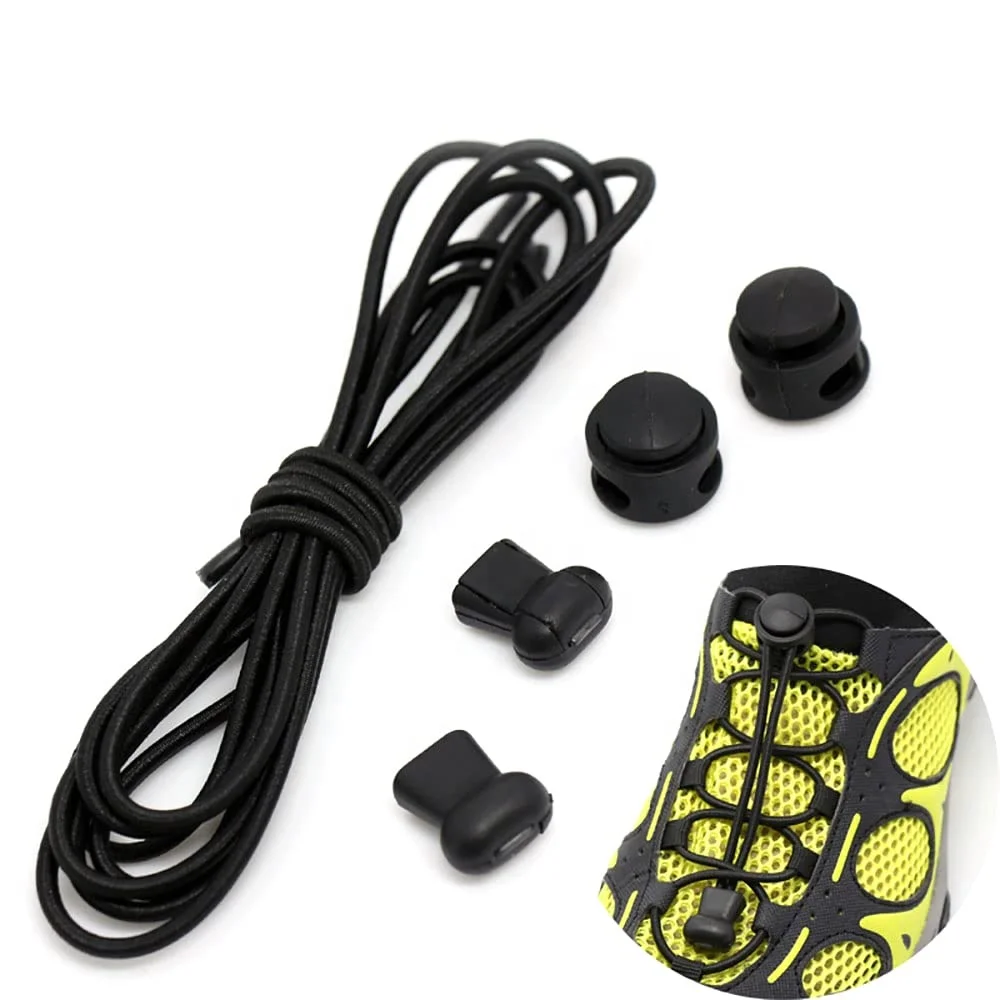 Tieless Elastic Shoe Laces - Heavy Duty No Tie Shoelaces for Kids and Adult with Strong Lock and Speed Shoestrings