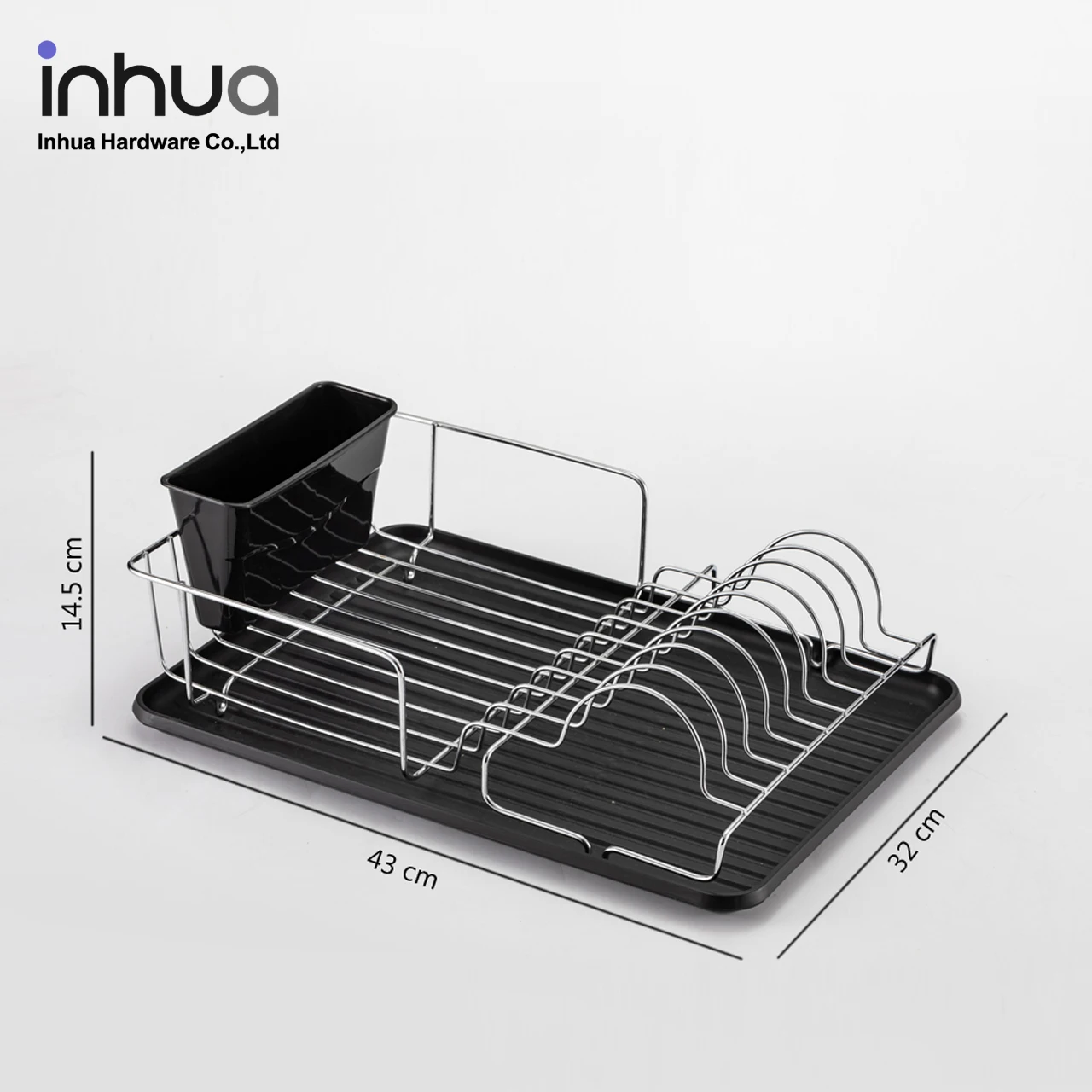 
Simple single layer dish rack iron wire dish drying rack kitchen storage drain rack for kitchen black color 