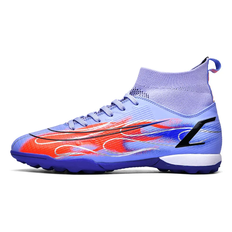 Wholesale hot selling high top football shoes men and women spike professional game broken spike training white sneakers for men