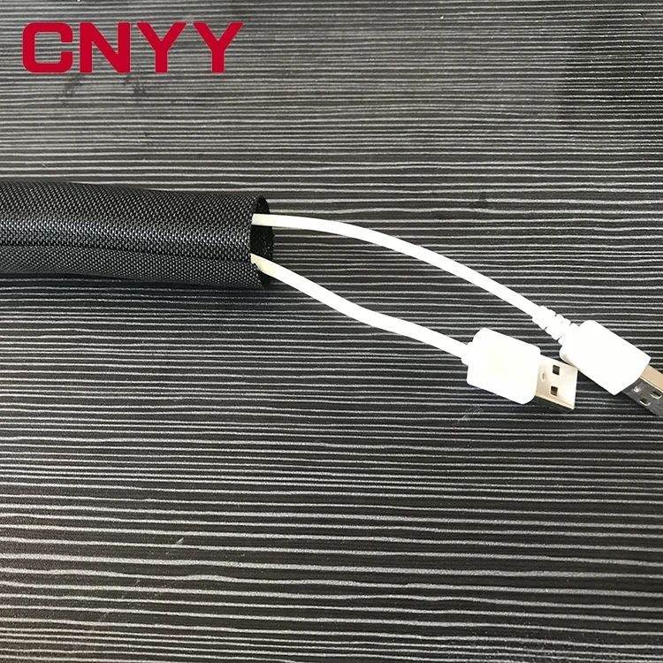 10MM Black Braided PET Expandable Cable Sleeve High Quality Multifilament Expandable Braided Sleeve