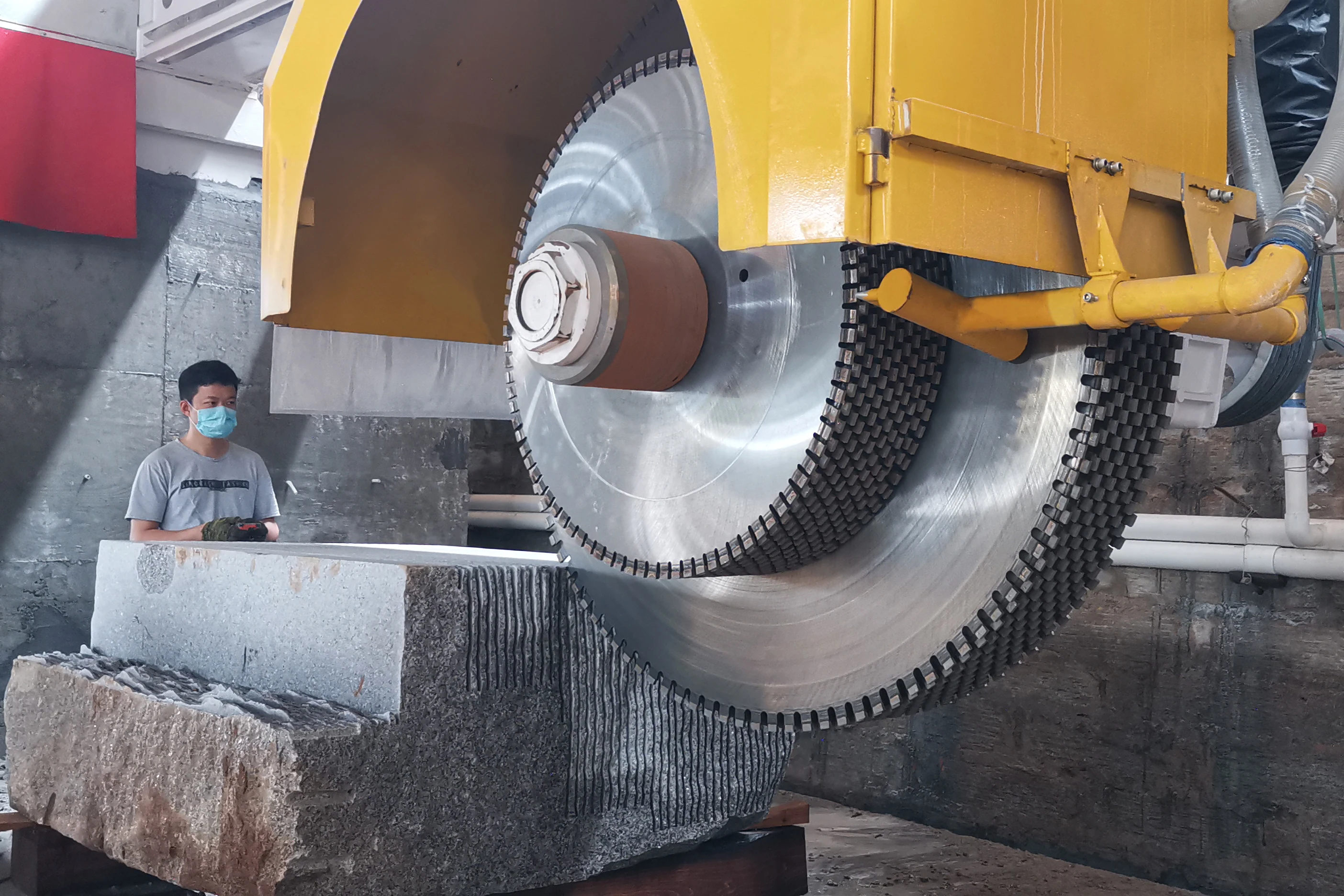 HuaLong Machinery HLQY-2500 Bridge Block Cutter Granite Multi-blade Stone Cutting Machine