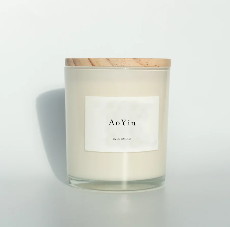 Custom Aroma Luxury Glass Jar Candle Soy Wax Scented Candles with Box For Gift Set