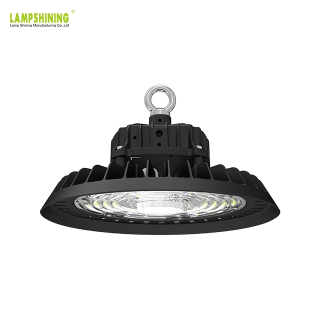 Black white 200Lm/W ETL DLC 100W UFO LED High Bay Light With Pluggable Motion Sensor for Indoor sports warehouse factory Lamp