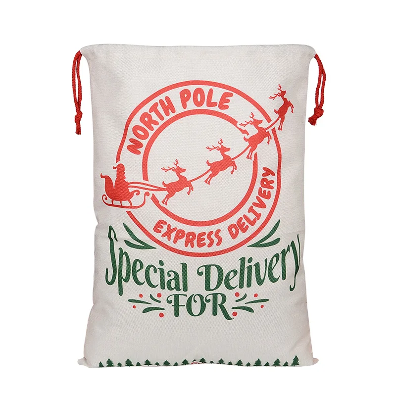 High King Customizable Santa Claus Drawstring Bag Handmade Polyester Christmas Gift Box with Cute Candy Style Ready to Ship