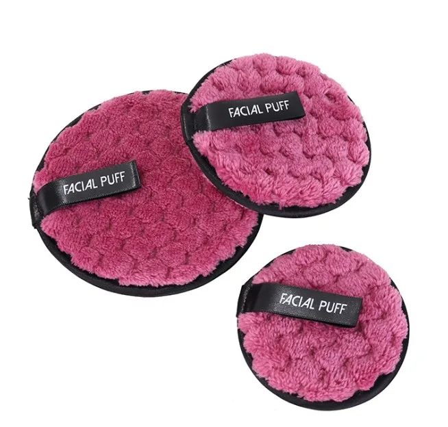 Organic washable eco -friendly microfiber cotton pads large  facial puff  make up remover pad