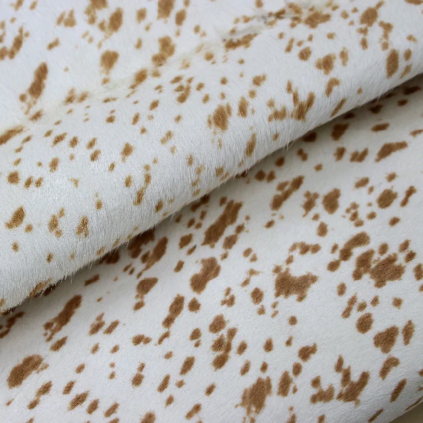 wholesale animal fur 100% real leather  Dot pattern  printed on Cowhide  Leather  hair on  for  making  Shoes