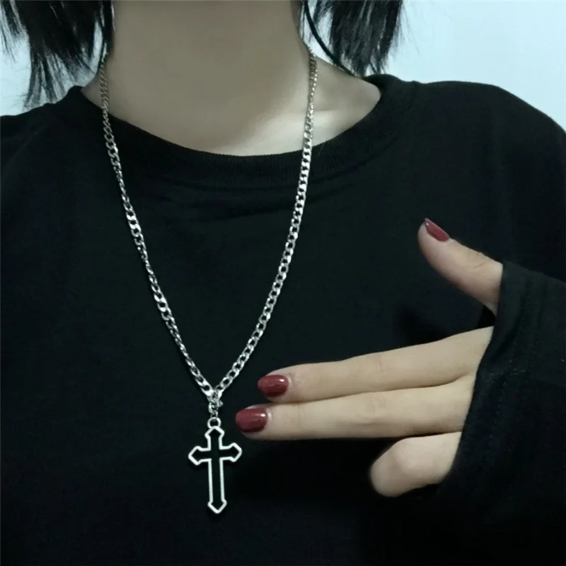 Silver Color Pad Lock Pendant Long Necklace Rock Hiphop Bijoux Brand New Rolo Cable Chain Necklace Women Collar Jewelry Choker