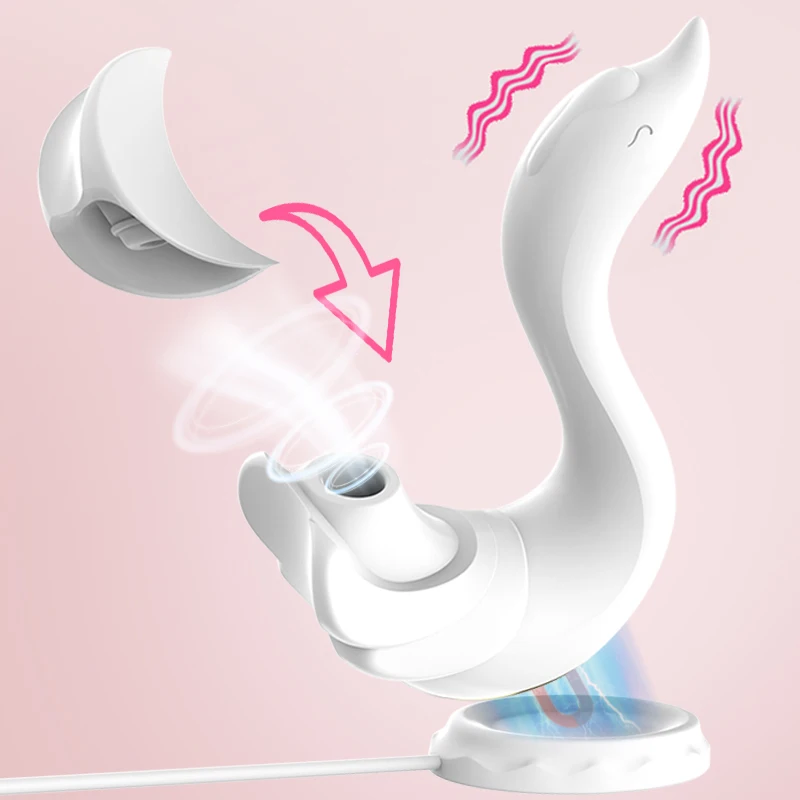 Swan Vibrator 2 In 1 Sextoy Clitoris Sucker G Spot Vibrating Stimulator Women Clitoris Sucking Female Masturbator Adult Supplies