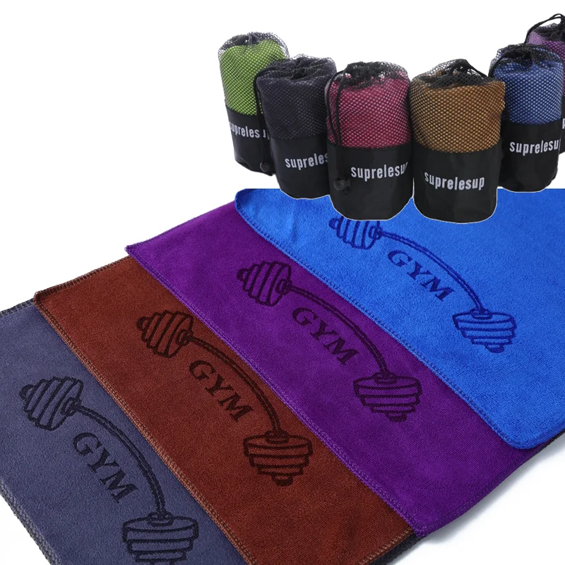 Custom Towels Wholesale 400gsm Sweat Absorbing Quick-Dry Microfiber Towel Yoga Sports Gym Outdoor With Logo Fitness Towels