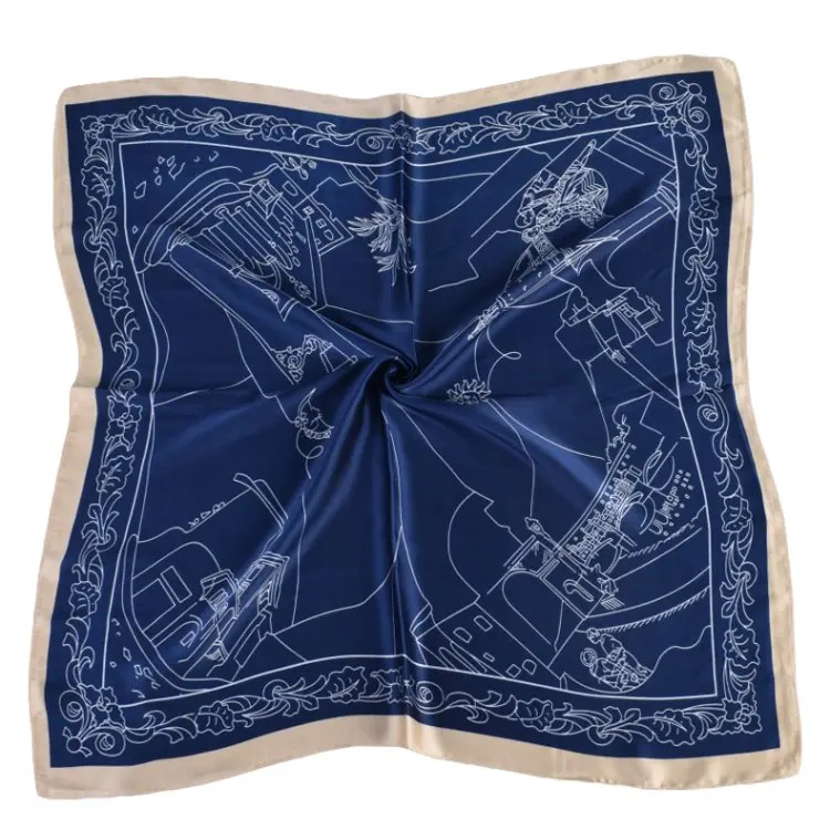 spring new pastoral decoration spot plain weave 70cm satin square silk scarf wholesale spot cross-border