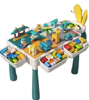 YuBon Cartoon Mini Functional building block table Assembled Bricks Anime Figure Model Building Blocks Puzzle educational Toy
